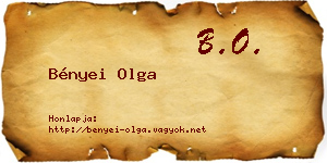 Bényei Olga névjegykártya