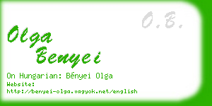 olga benyei business card